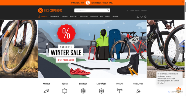 Security scan screenshot of https://www.bike-components.de