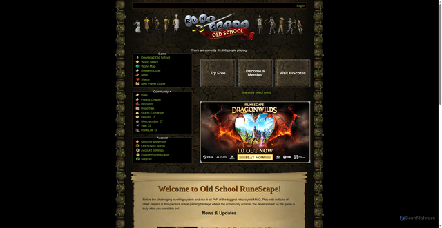 Security scan screenshot of https://oldschool.runescape.com