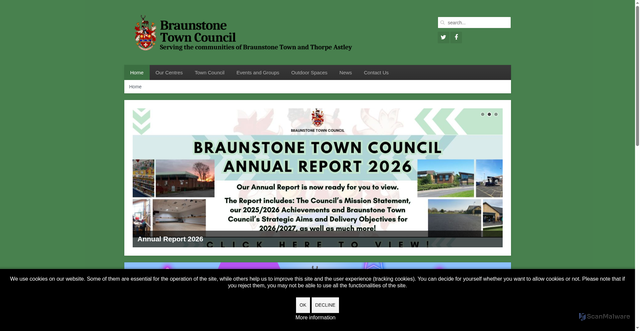 Security scan screenshot of http://www.braunstonetowncouncil.org.uk
