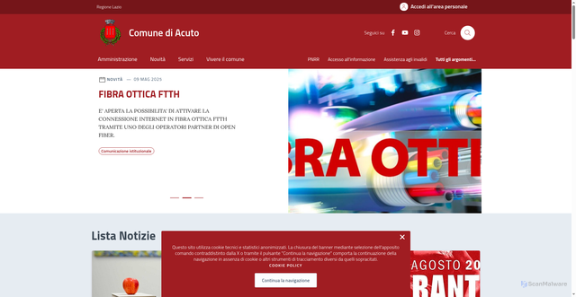 Security scan screenshot of https://comune.acuto.fr.it/