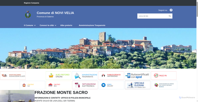Security scan screenshot of https://www.comune.novivelia.sa.it/
