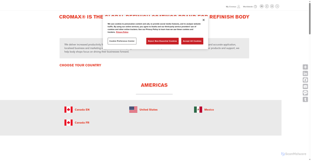 Security scan screenshot of https://cromax.com