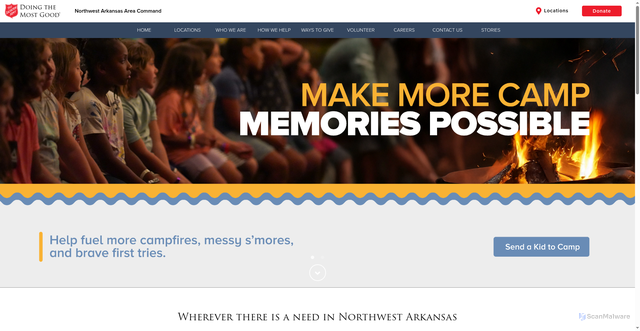 Security scan screenshot of https://southernusa.salvationarmy.org/northwest-arkansas/