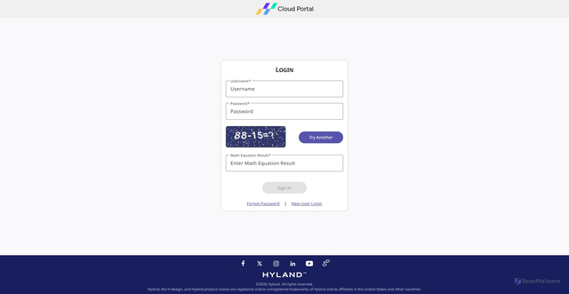 Security scan screenshot of https://mycloud.onbaseonline.com