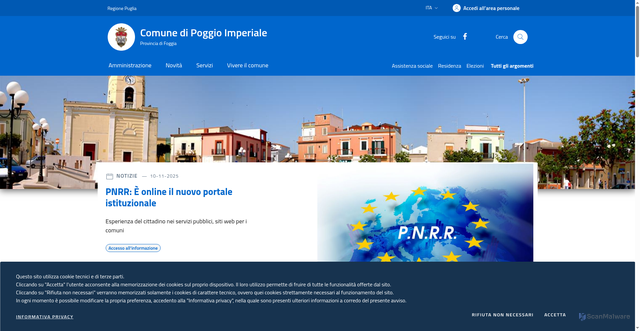 Security scan screenshot of https://www.comune.poggioimperiale.fg.it/