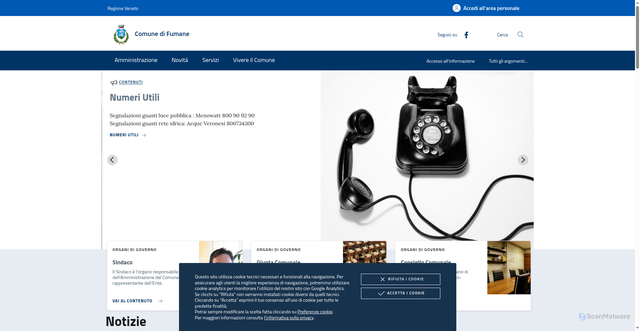 Security scan screenshot of https://www.comune.fumane.vr.it