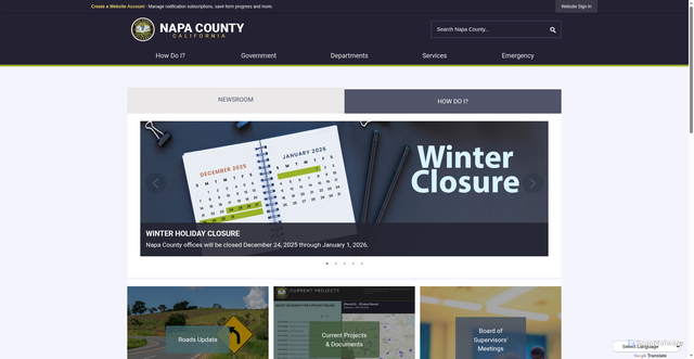 Security scan screenshot of https://www.napacounty.gov