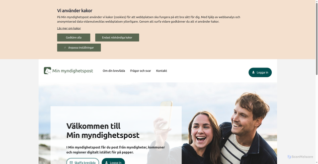 Security scan screenshot of https://sso.myndighetspost.se/