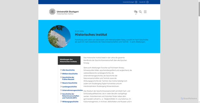 Security scan screenshot of https://hi.uni-stuttgart.de