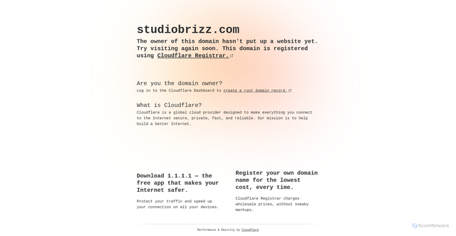 Security scan screenshot of http://studiobrizz.com/