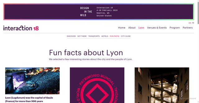 Security scan screenshot of https://interaction18.ixda.org/lyon/fun-facts/