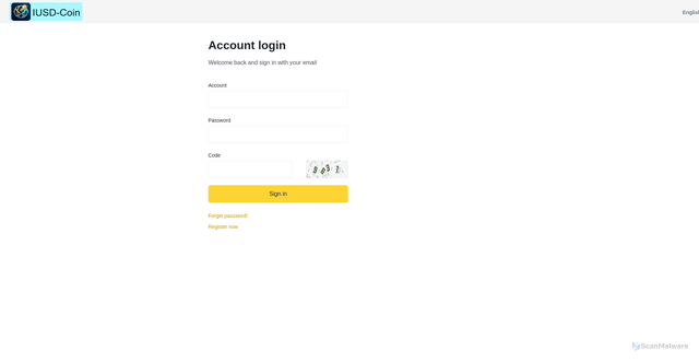 Security scan screenshot of https://iusdcoin.xyz/Login/index/Lang/en-us