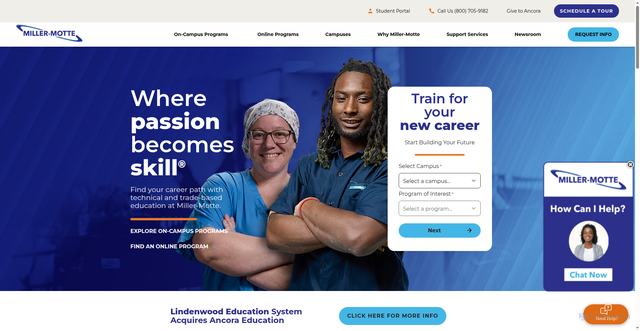 Security scan screenshot of https://miller-motte.edu