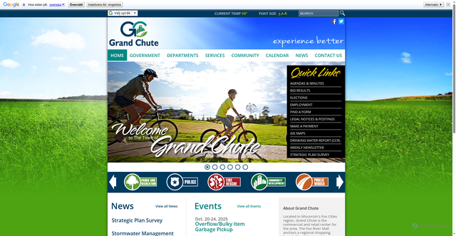 Security scan screenshot of https://www.grandchutewi.gov/