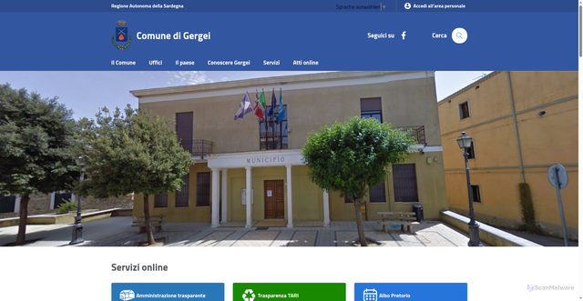 Security scan screenshot of https://comune.gergei.ca.it/
