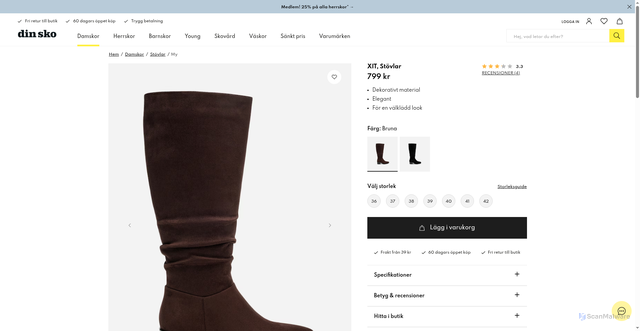 Security scan screenshot of https://www.dinsko.se/damskor/stovlar/xit-my-stovlar-bruna-346705?vtid=E21map90bUeziqwkAOp6lQ&utm_source=Voyado&utm_medium=email&utm_campaign=ds-nyhetsbrev-i-26v342-ds-st%C3%B6vlar-dam&eclub=d5jhSa991e5lb6BgeMTKfnxvz4nkYCyVzor1ev0DW8I%3Dyg0NjCZU1VG%2Fqr9aXQ9jKCDwL7LKa3gjMn%2FeeKunZEWw4s2tTl8ZEN%2BIoEirwE4WCepPjcObONVerRvKvtQLNxw%2FReGJIEJiJljwH7sV3G9EBZYWzsKExkqjOdrf8jE2gKnYGYGsMlQrh5duXCKKjMCLRPEZlaH3lItDUoN6pxg%3D