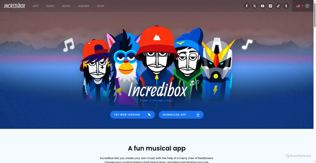 Security scan screenshot of https://incredibox.com