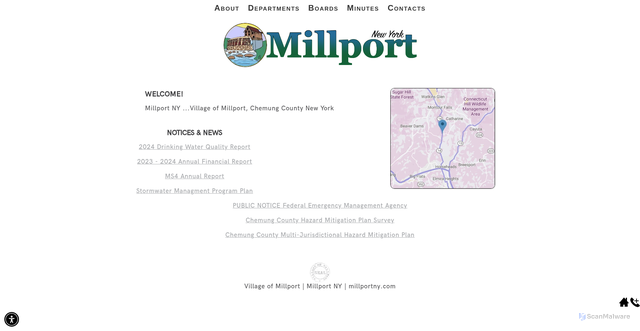 Security scan screenshot of https://millportny.gov/