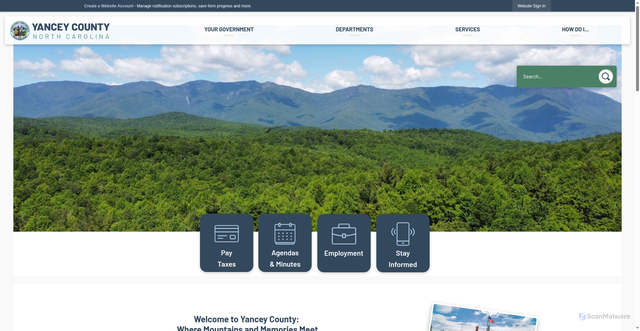 Security scan screenshot of https://yanceycountync.gov/
