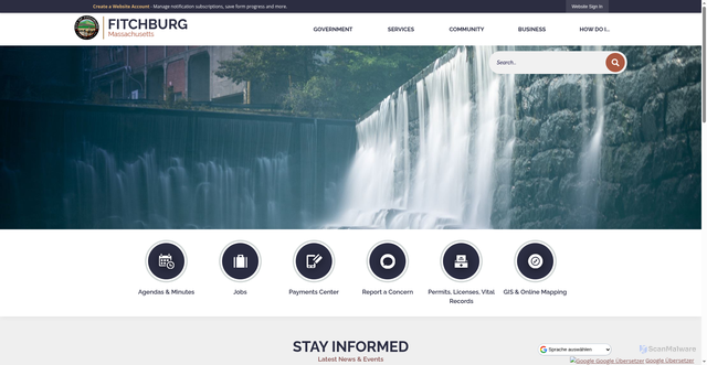 Security scan screenshot of https://fitchburgma.gov/