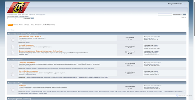 Security scan screenshot of https://forum.chevy-clan.ru