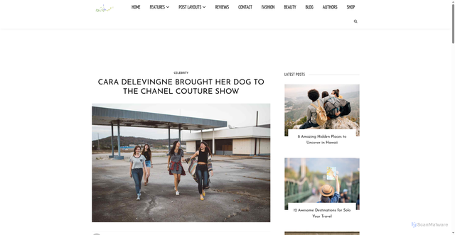 Security scan screenshot of https://recipesaint1-local-prograph-io.pages.dev/2016/08/22/cara-delevingne-brought-her-dog-to-the-chanel-couture-show/