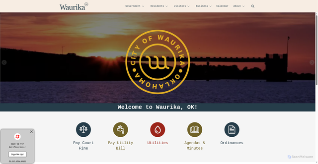 Security scan screenshot of https://waurika.gov/