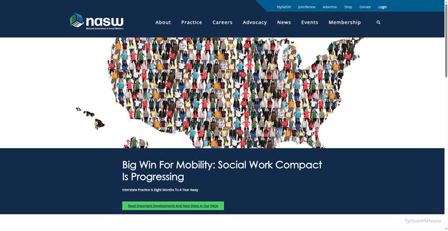Security scan screenshot of https://socialworkers.org