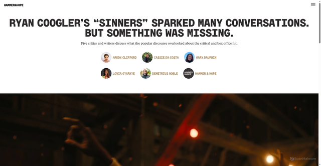 Security scan screenshot of https://hammerandhope.org/forums/sinners-roundtable