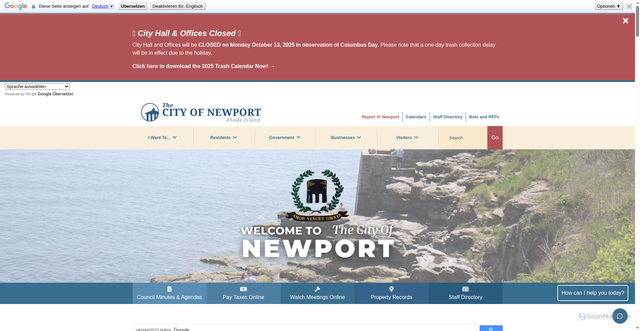 Security scan screenshot of https://www.cityofnewport.com/
