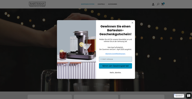 Security scan screenshot of https://bartesianshop.myshopify.com