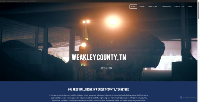 Security scan screenshot of https://www.weakleycountytn.gov/