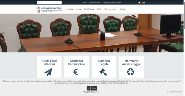 Security scan screenshot of https://www.consiglionotarilecosenza.it/