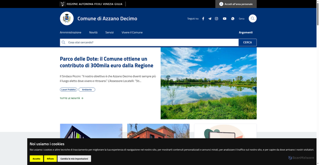 Security scan screenshot of https://www.comune.azzanodecimo.pn.it/