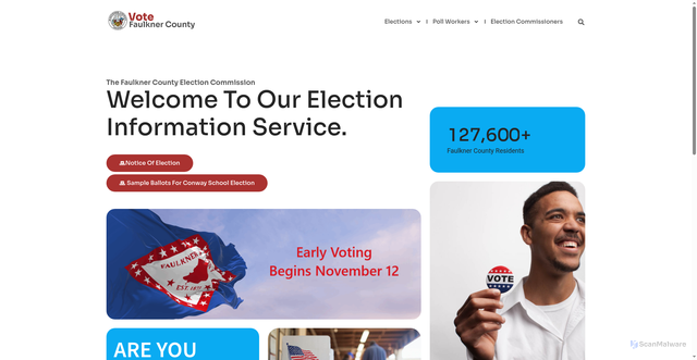 Security scan screenshot of https://www.votefaulknerar.gov/