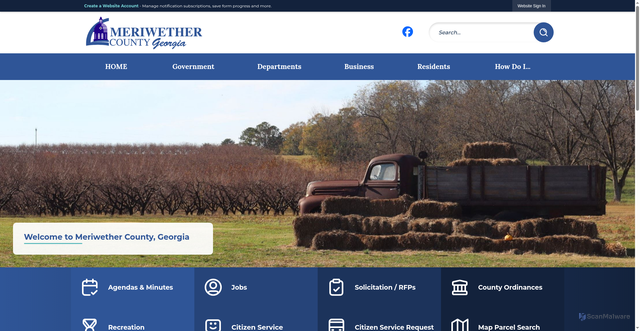 Security scan screenshot of https://meriwethercountyga.gov/