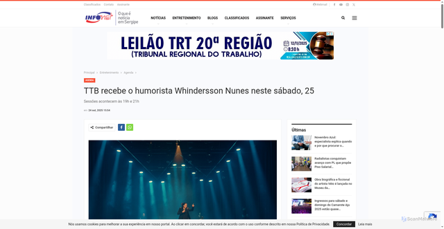 Security scan screenshot of https://infonet.com.br/entretenimento-infonet/agenda/ttb-recebe-o-humorista-whindersson-nunes-neste-sabado-25/