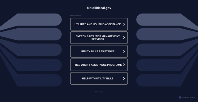 Security scan screenshot of http://blbutilitiesal.gov/