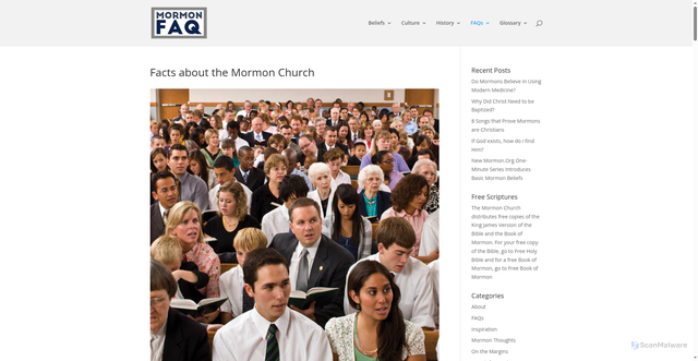 Security scan screenshot of https://mormonfaq.com/faqs/facts-about-the-mormon-church