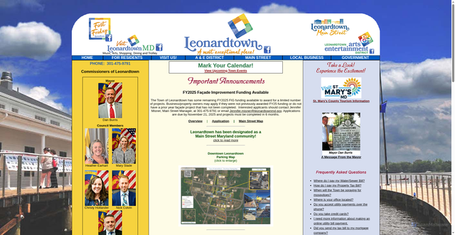 Security scan screenshot of https://leonardtown.somd.com/