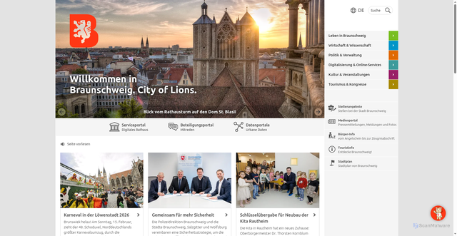 Security scan screenshot of https://braunschweig.de