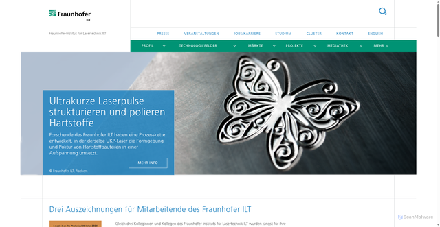 Security scan screenshot of https://www.ilt.fraunhofer.de/
