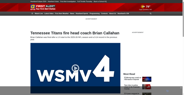 Security scan screenshot of https://www.kfvs12.com/2025/10/13/tennessee-titans-fire-head-coach-brian-callahan/