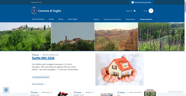 Security scan screenshot of https://www.comune.soglio.at.it