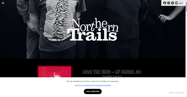 Security scan screenshot of https://northerntrails.se/