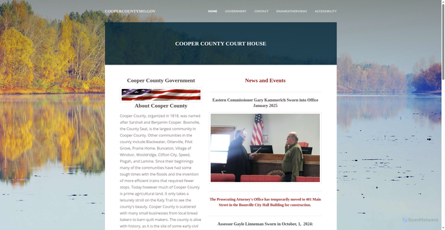Security scan screenshot of https://www.coopercountymo.gov/