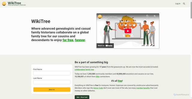 Security scan screenshot of https://www.wikitree.com