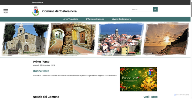 Security scan screenshot of https://www.comune.costarainera.im.it/
