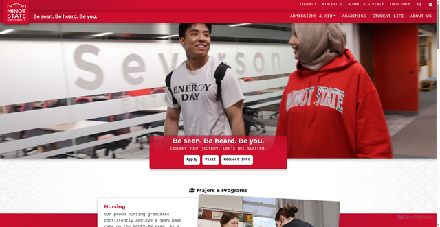 Security scan screenshot of https://www.minotstateu.edu/