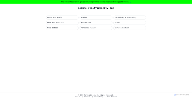 Security scan screenshot of http://secure-verifyidentity.com/